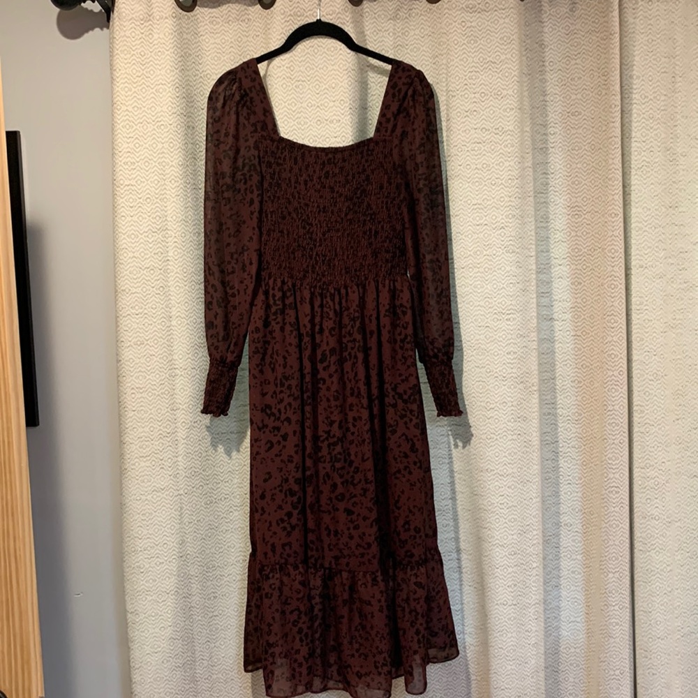 Burgundy cheetah print Nine West dress